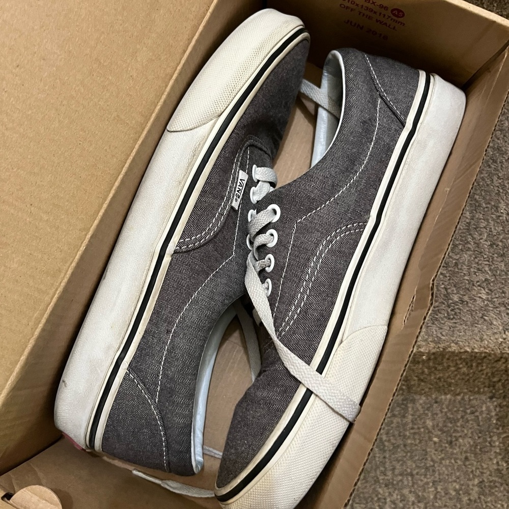 Vans Era “Micro Herringbone” Light Grey Men Size 8.5